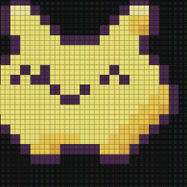 A real close-up of the original practice pet with the LCD filter, showing the pixel grid and yellow pet.